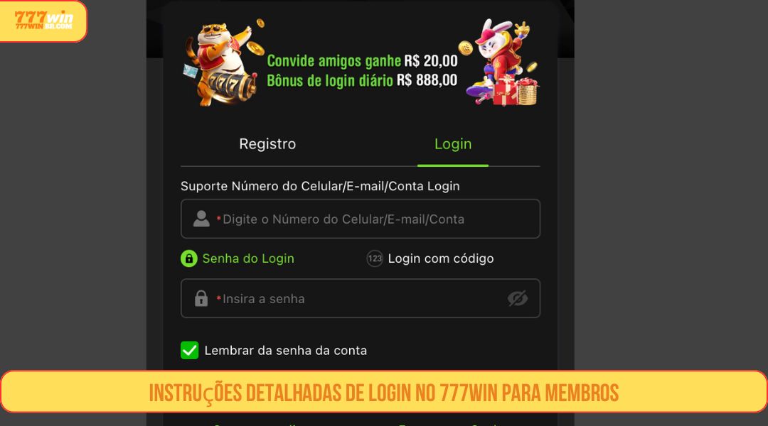 Instruções detalhadas sobre como fazer 777WIN Entrar para membros